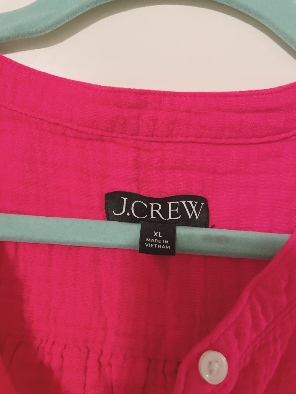J Crew Pink Gauzy Cotton Boxy Pullover Vest Size XL - Picture 8 of 9